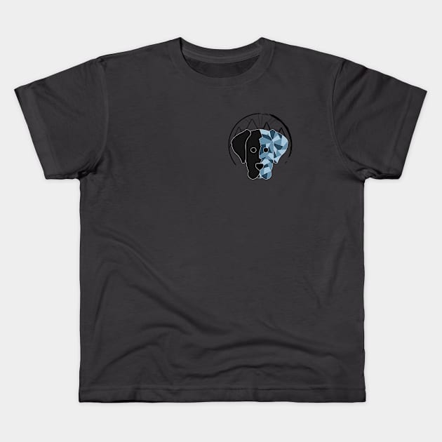 Geometric Black Lab Kids T-Shirt by Kali Farnsworth